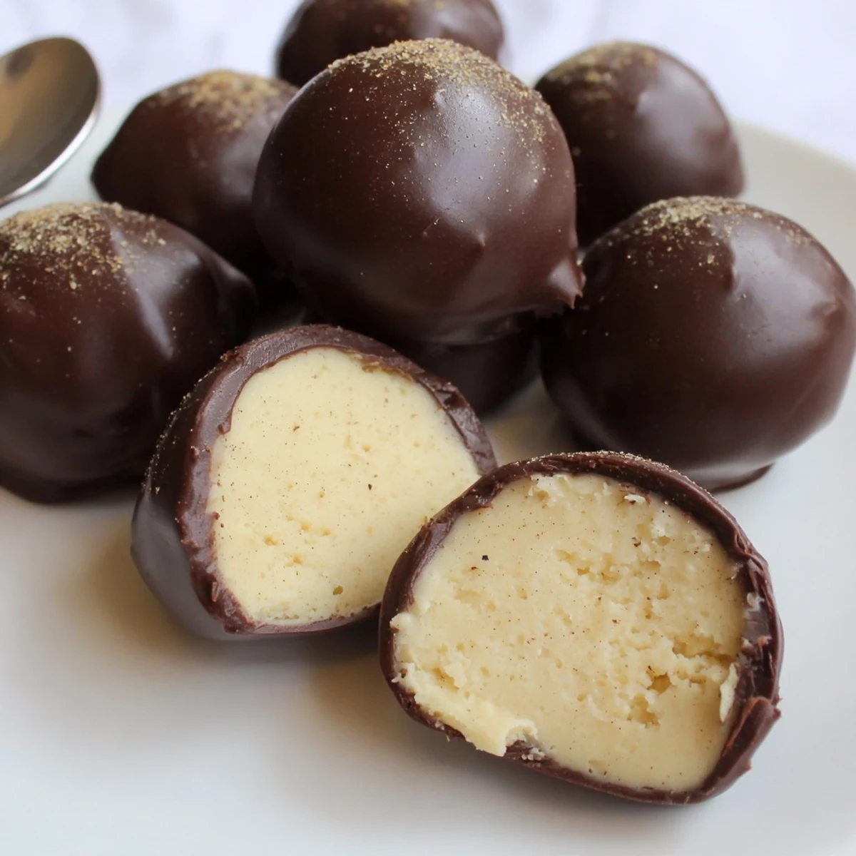 Holiday platter showcases Dark Chocolate Eggnog Truffles, velvety ganache and dark chocolate