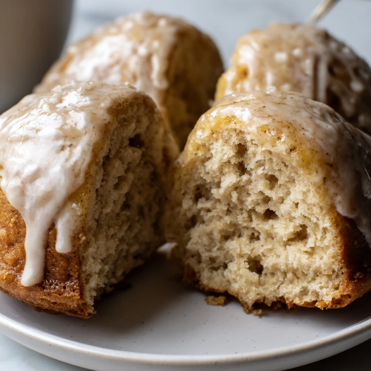 Moist Banana Donuts flavored with ripe banana and cinnamon, paired with coffee