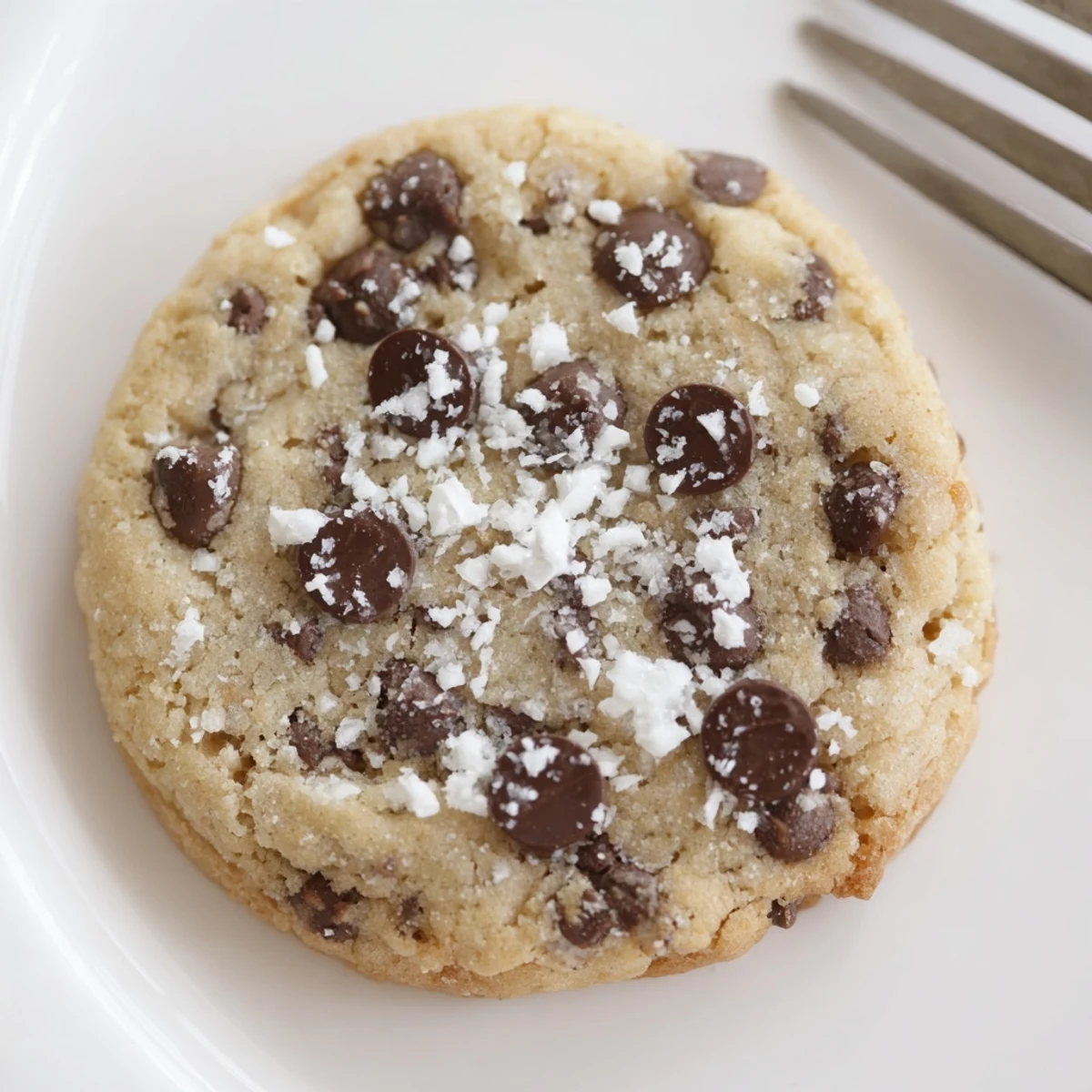 Freshly baked Peppermint Chocolate Chip Cookies steaming, chocolate melting, crushed candy cane garnish