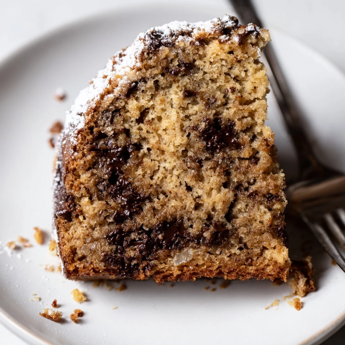 Warm Banana Bread Cake Recipe with golden crust, banana aroma, served with coffee