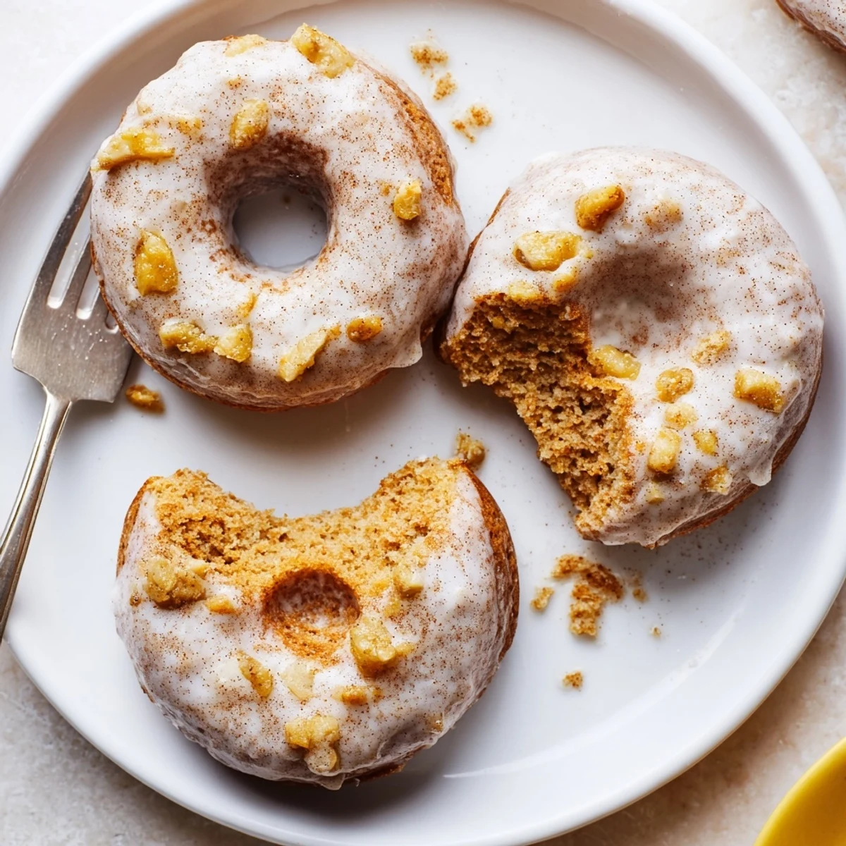 Warm Banana Donuts fresh from the oven, soft crumb and cinnamon aroma.