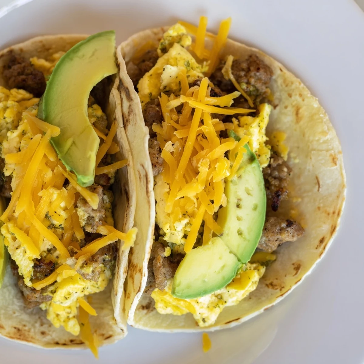 Fluffy golden pancake tacos folded and filled with fresh berries, scrambled eggs, and crispy bacon for a fun breakfast twist.